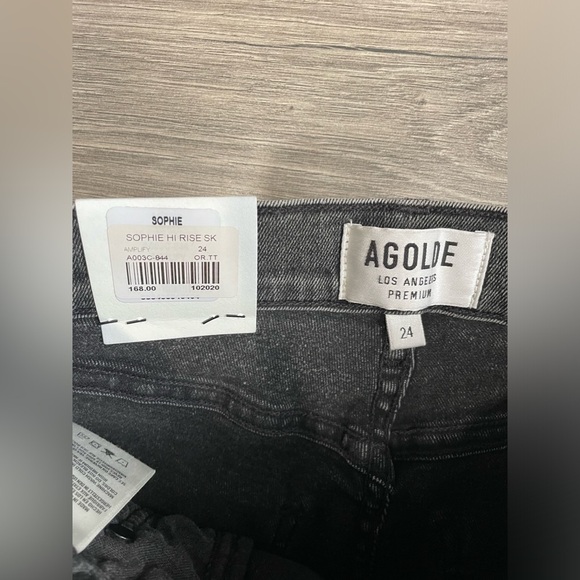 AGOLDE Sophie Hi Rise Destroyed Raw Skinny Jean 24 NEW - Picture 7 of 9